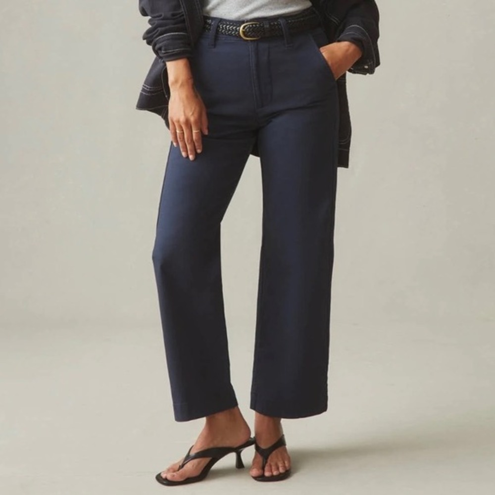 NWOT American Giant Women's Wide Leg Pant Navy Blue‎ Size 2 Made in USA